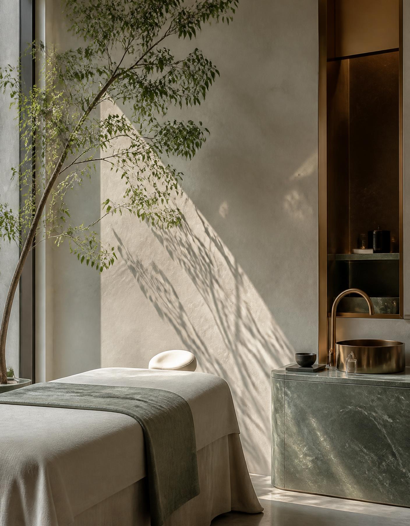 The serene, sunlit treatment room at SKYE Aesthetics